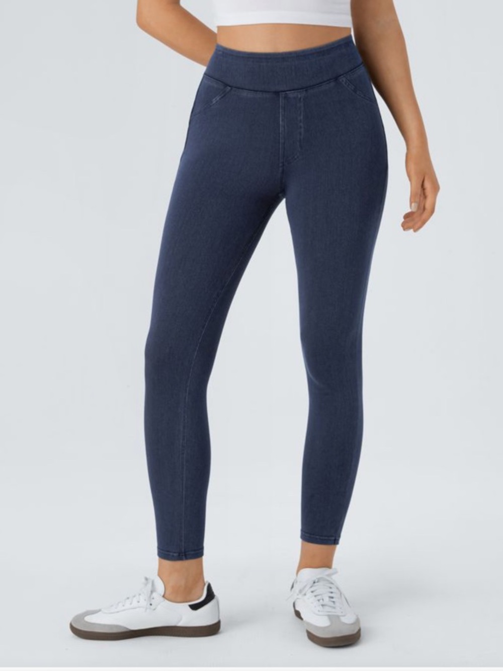 NWT Halara Flex™ Denim Leggings 2X Dark Wash High Waisted Pull-On Stretch
